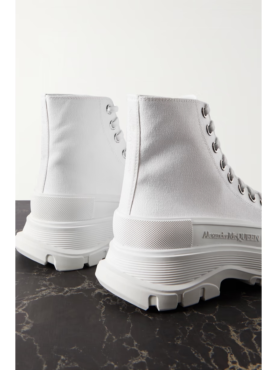 Tread Slick canvas and rubber exaggerated-sole ankle boots