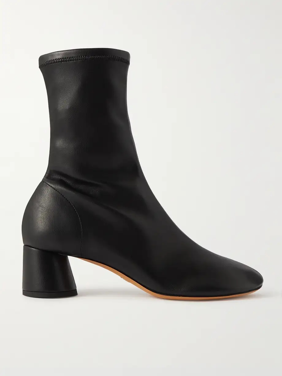 Glove leather ankle boots