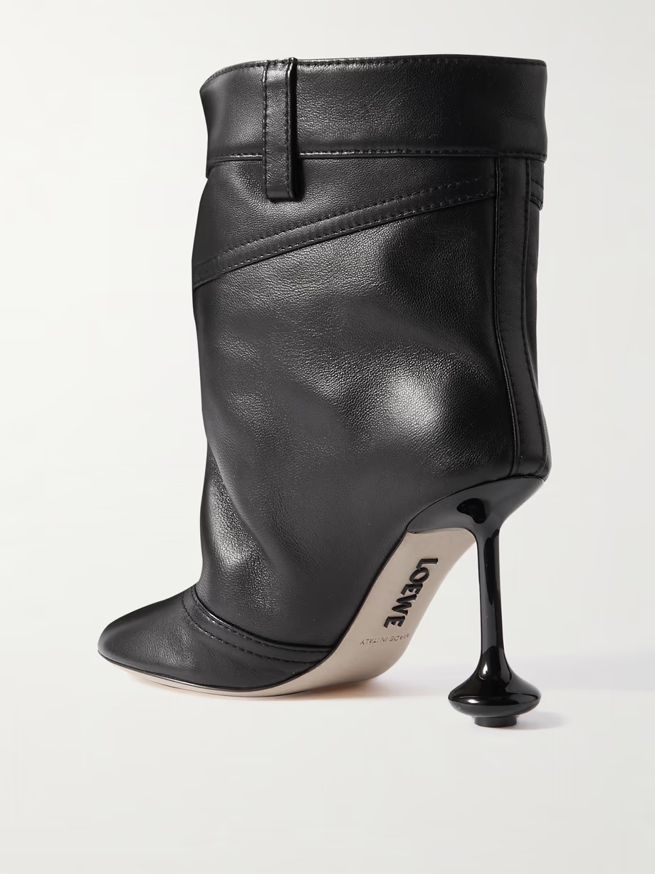 Toy paneled leather ankle boots