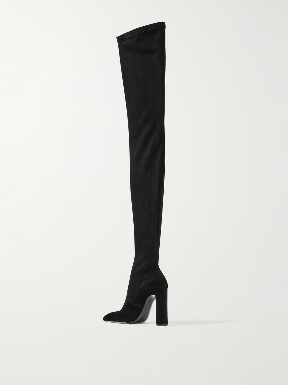 Velvet over-the-knee boots