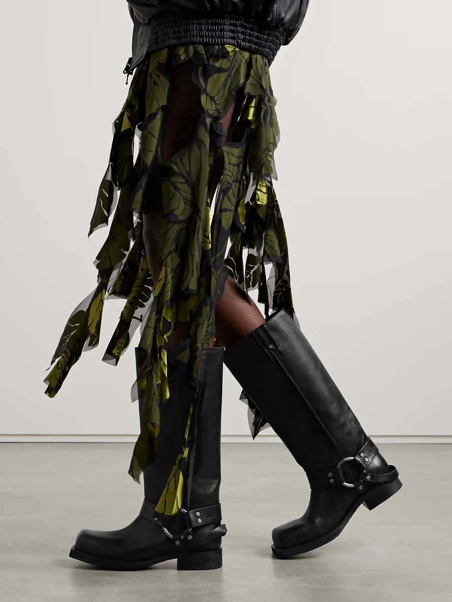 + NET SUSTAIN embellished leather knee boots