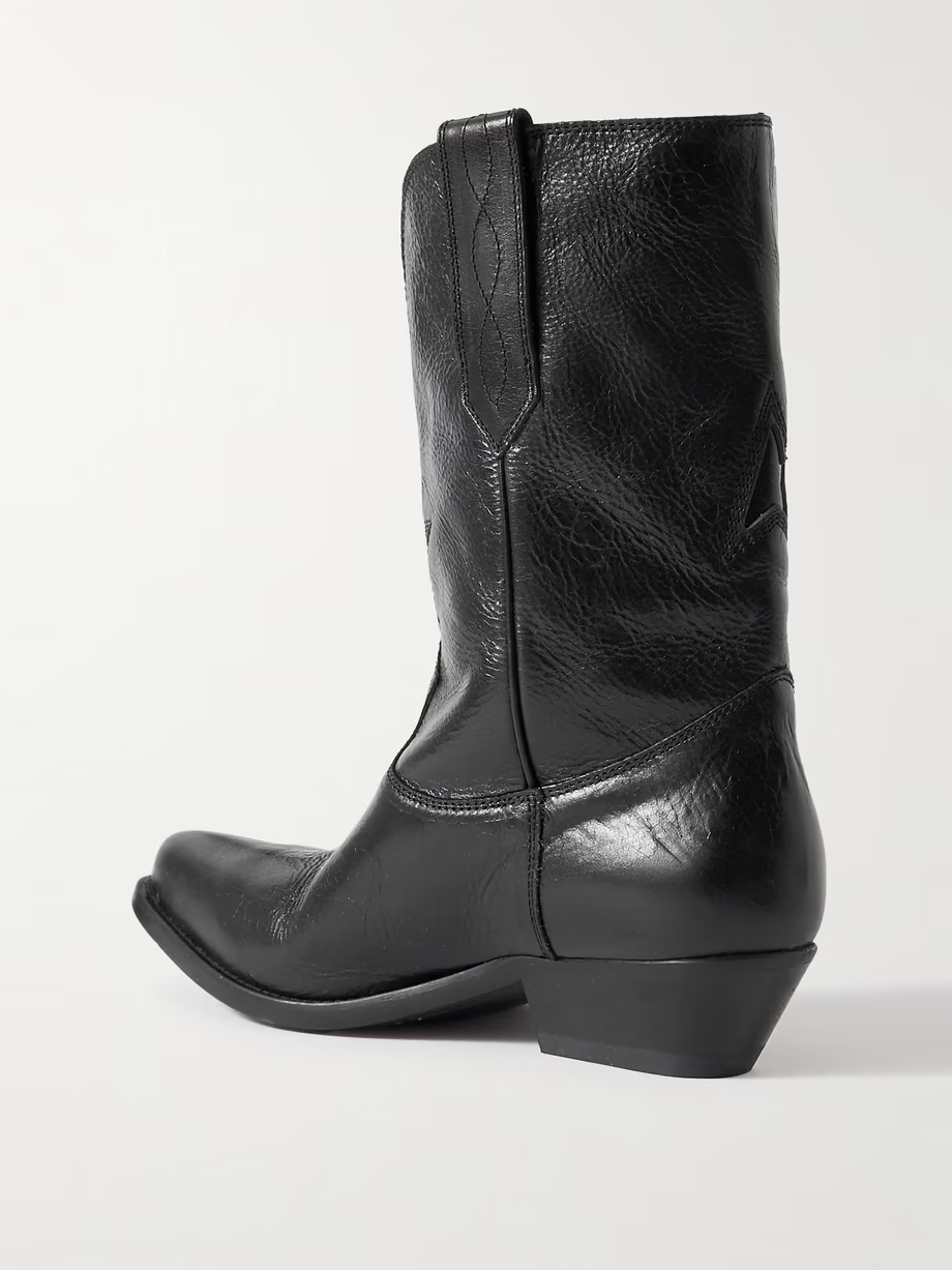 Low Wish Star textured-leather cowboy boots