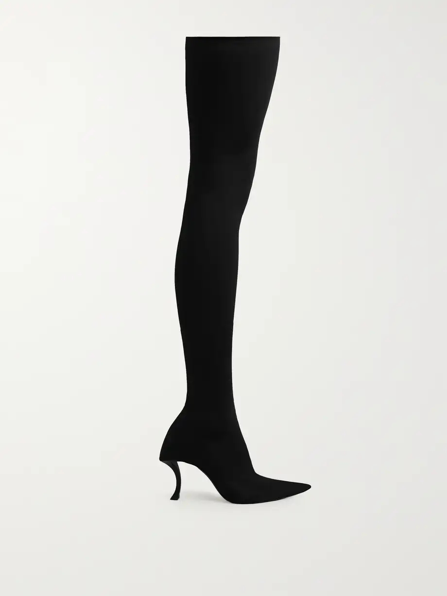 Hourglass stretch-knit over-the-knee boots