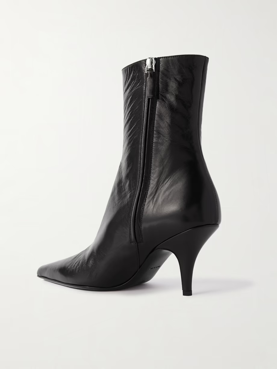 Sling leather ankle boots