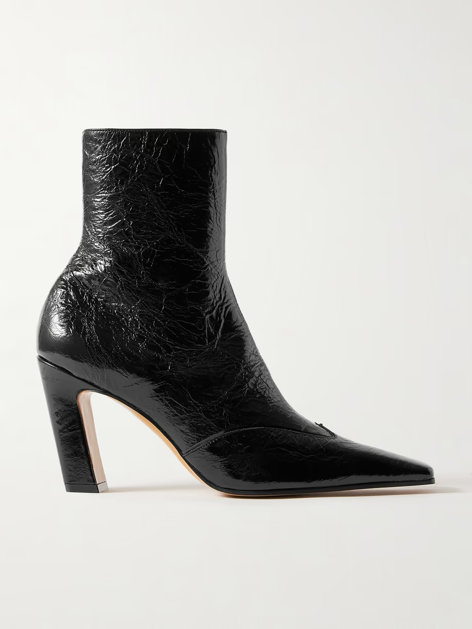 Nevada crinkled-leather ankle boots