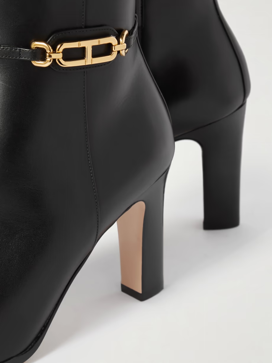 Embellished patent-leather boots