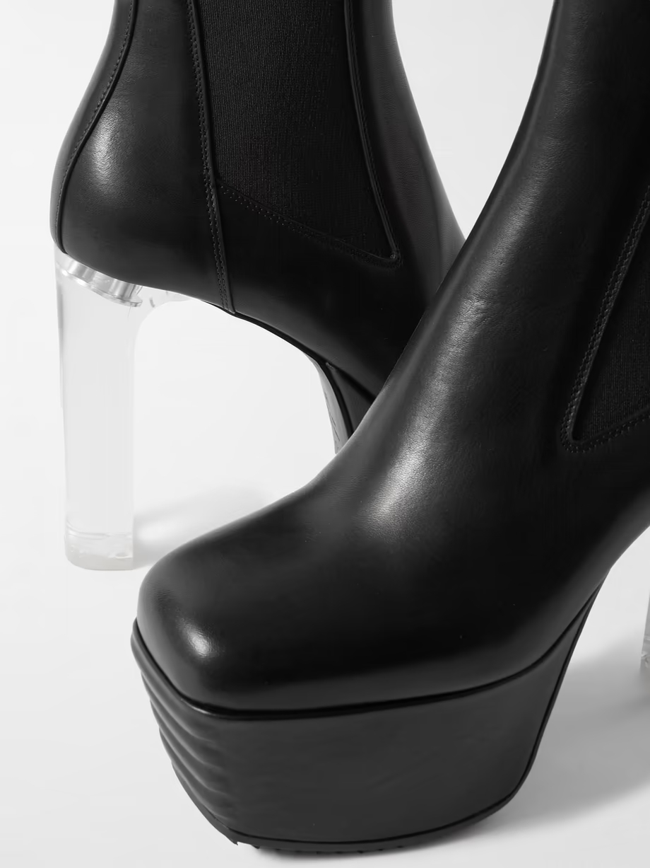 Minimal Grill Beatle leather platform ankle boots