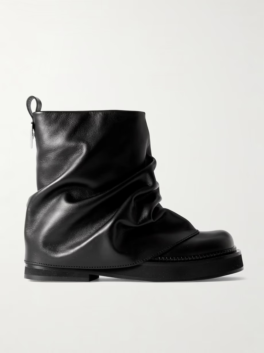 Robin layered leather ankle boots