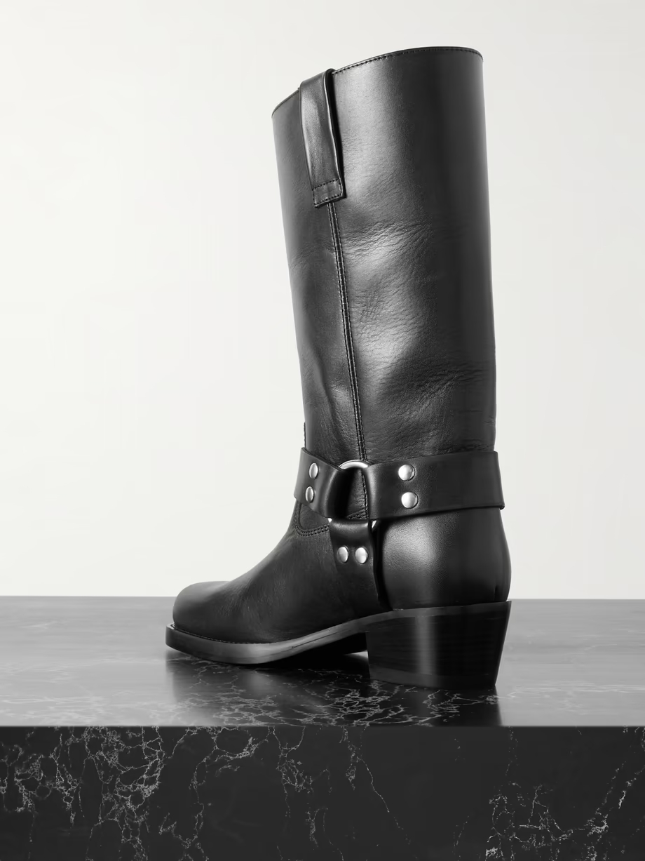 Roxy embellished leather knee boots