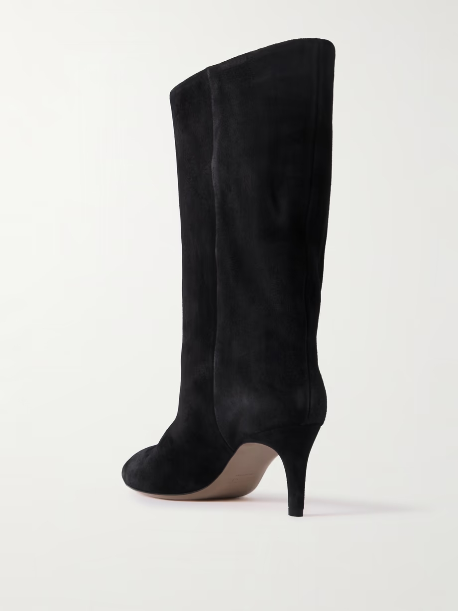 Stiletto suede knee boots