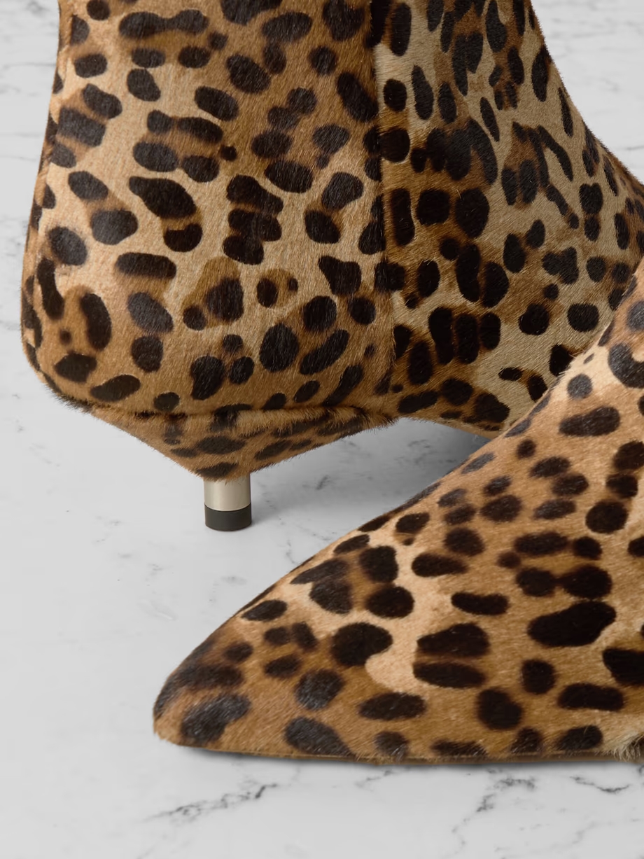 Eana leopard-print calf hair ankle boots