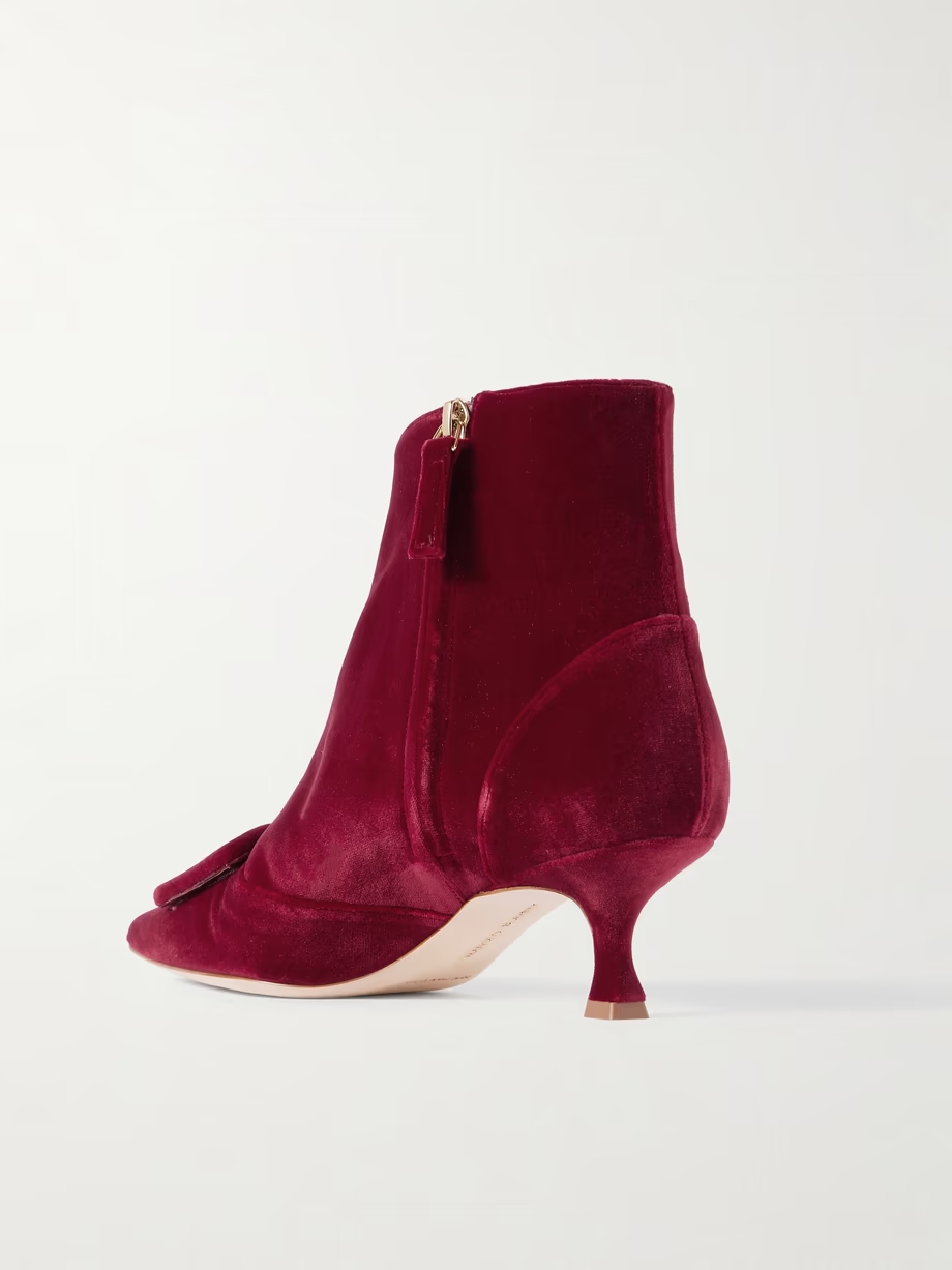 Baylow 50 buckled velvet ankle boots