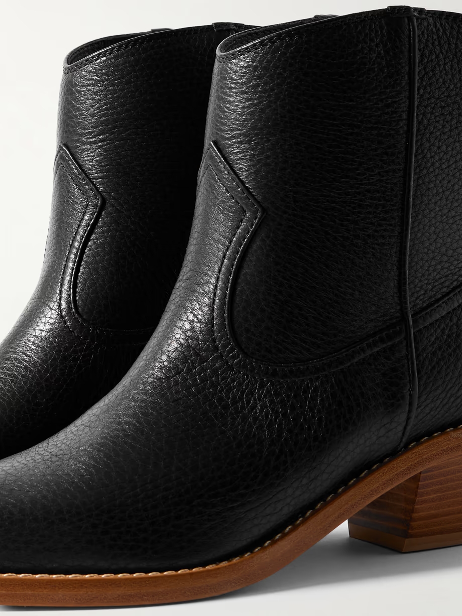 Leduc textured-leather ankle boots