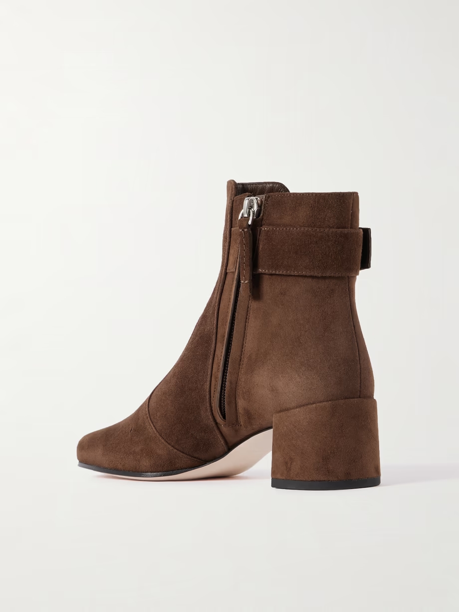 Tres Vivier Polly buckled suede ankle boots