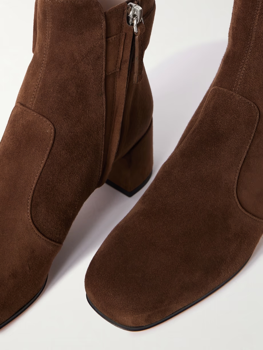 Tres Vivier Polly buckled suede ankle boots