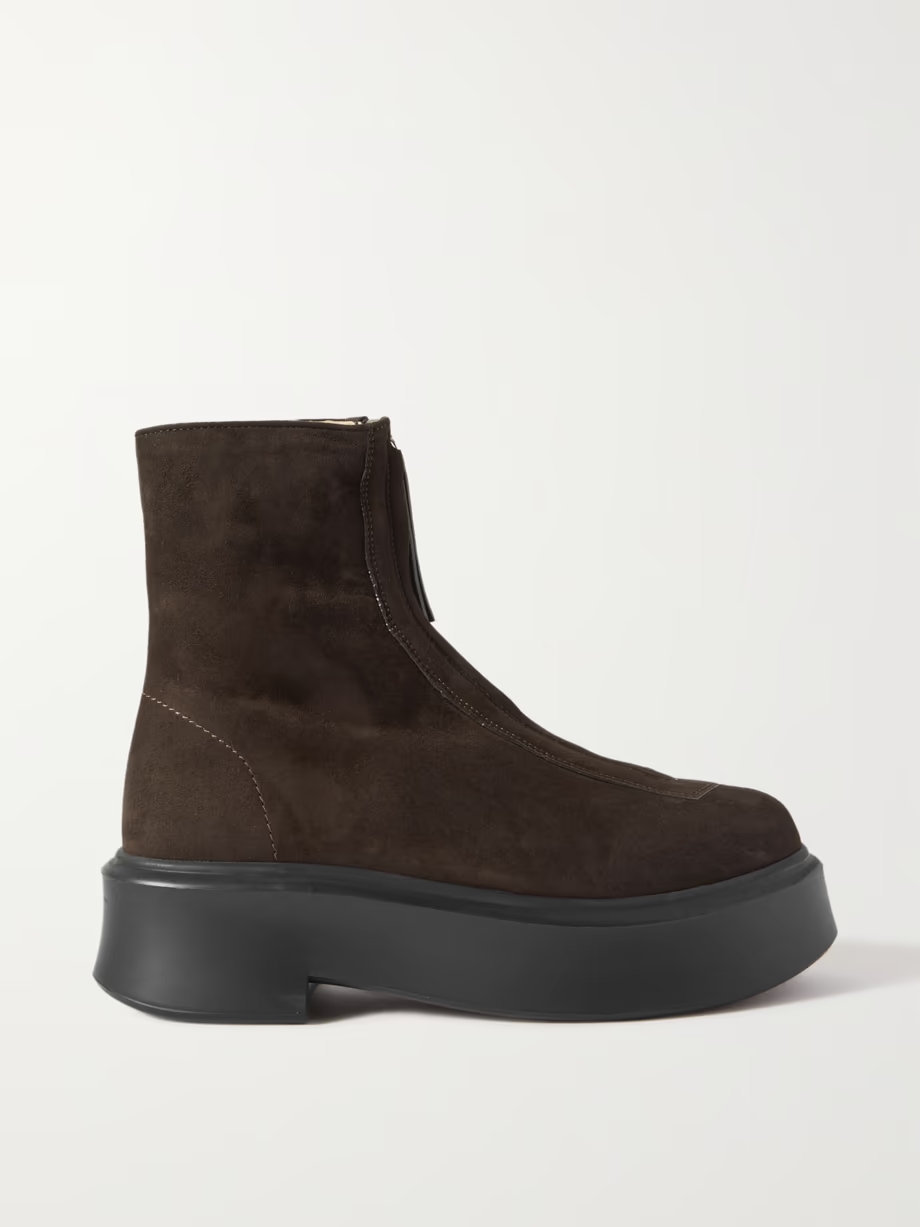 Suede platform ankle boots