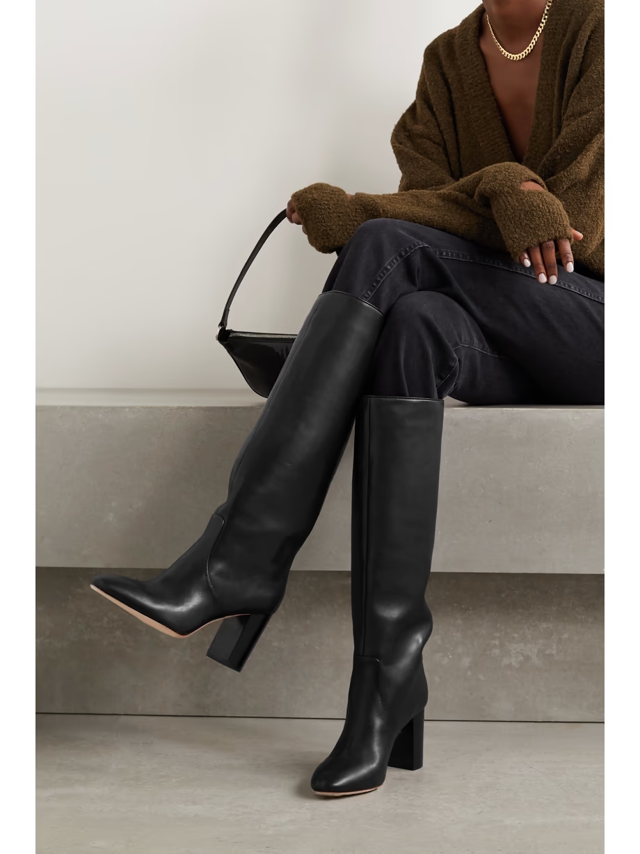 + NET SUSTAIN Goldy leather knee boots