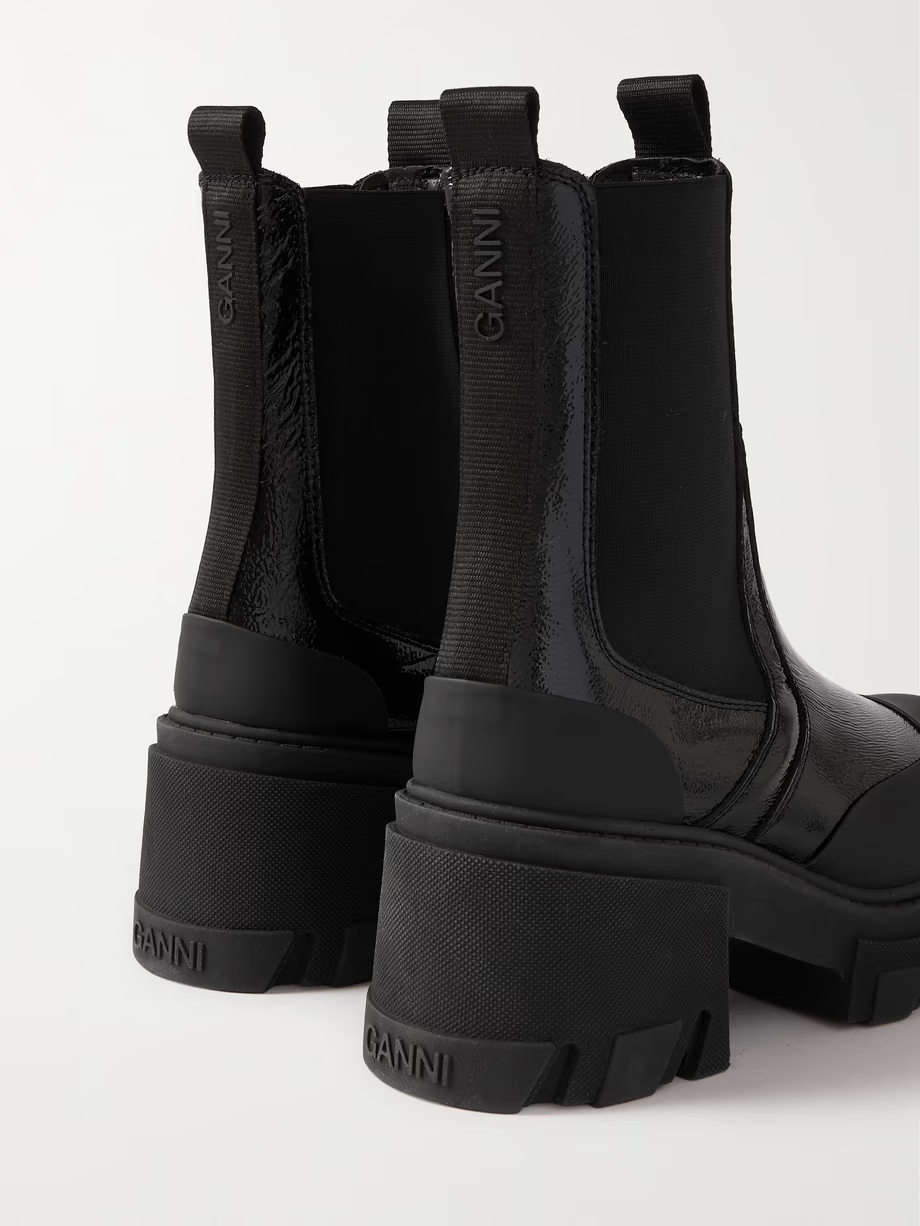 Patent-leather platform Chelsea boots