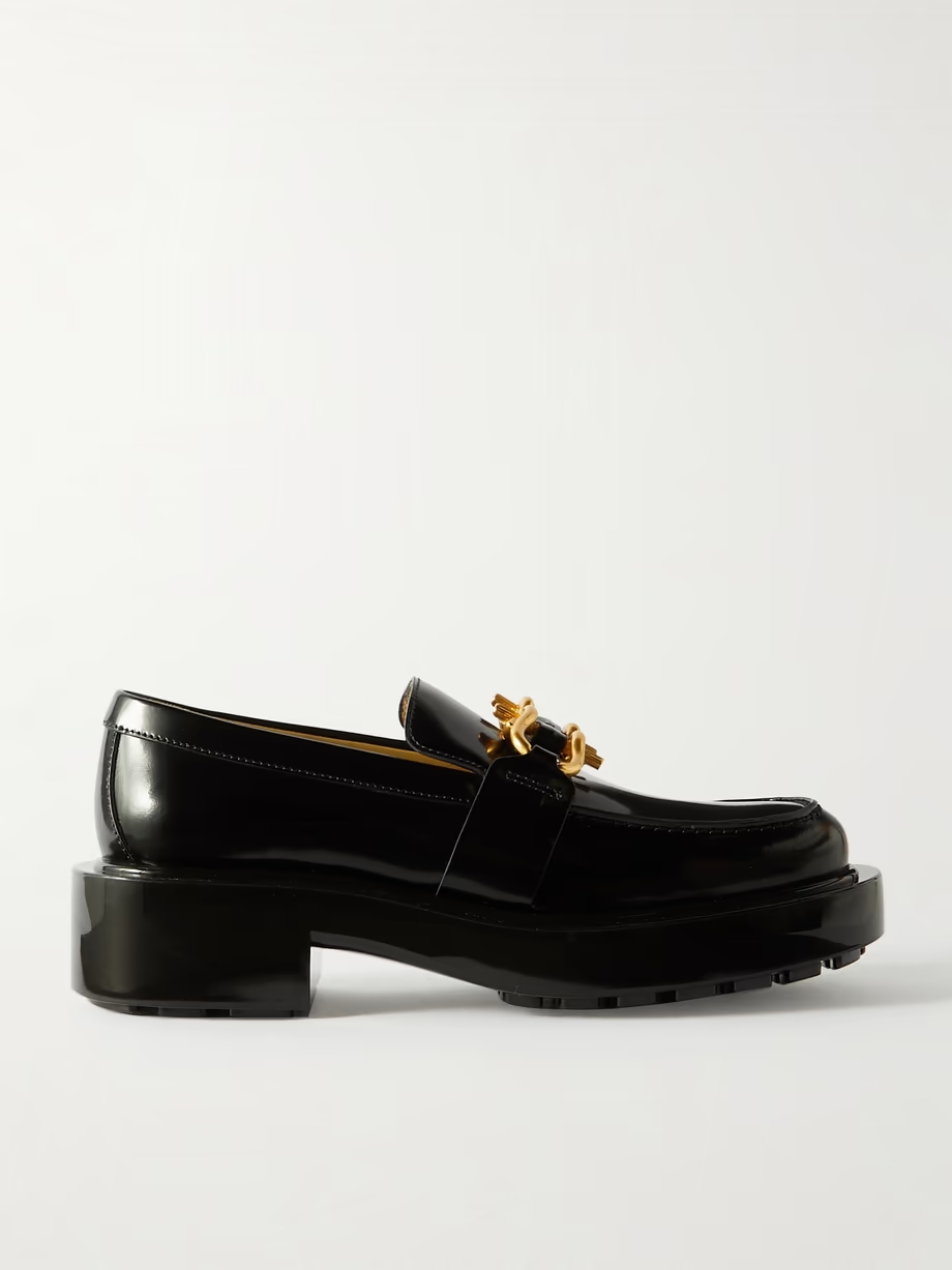 Monsieur embellished patent-leather loafers