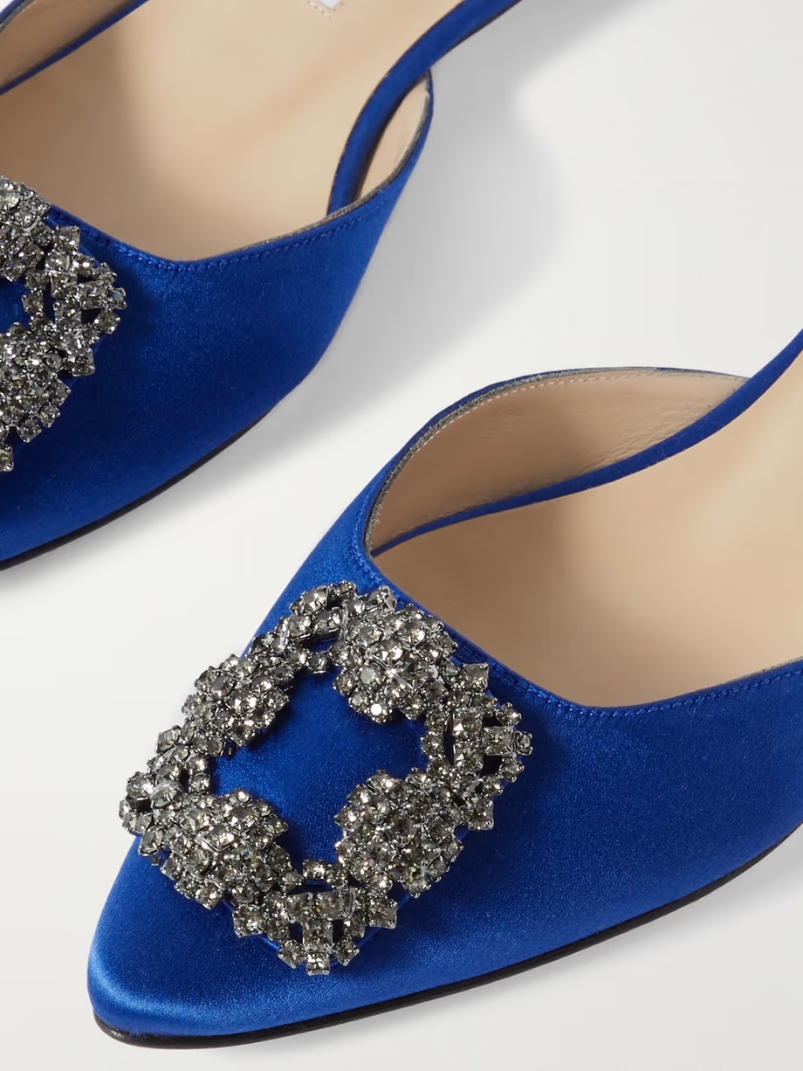 Hangisi embellished satin slippers