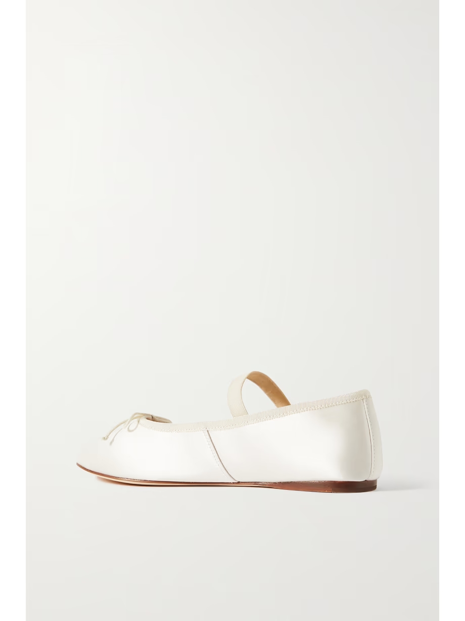 + NET SUSTAIN Leonie grosgrain-trimmed satin ballet flats