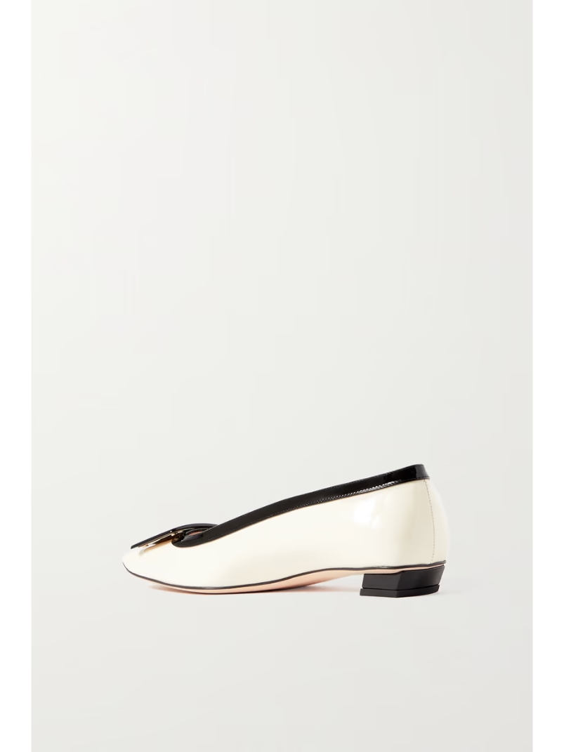 Belle Vivier two-tone patent-leather ballet flats