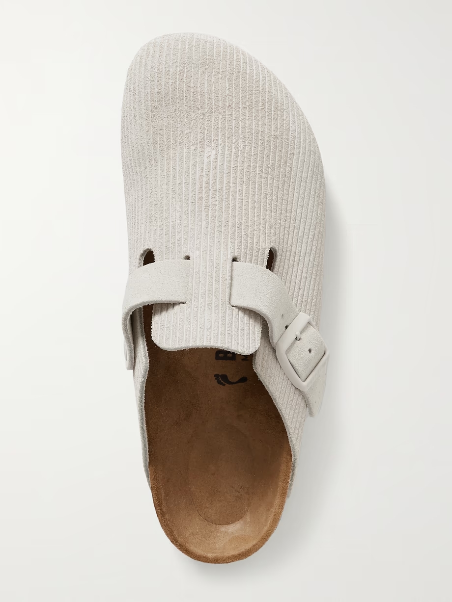 Boston embossed-suede clogs