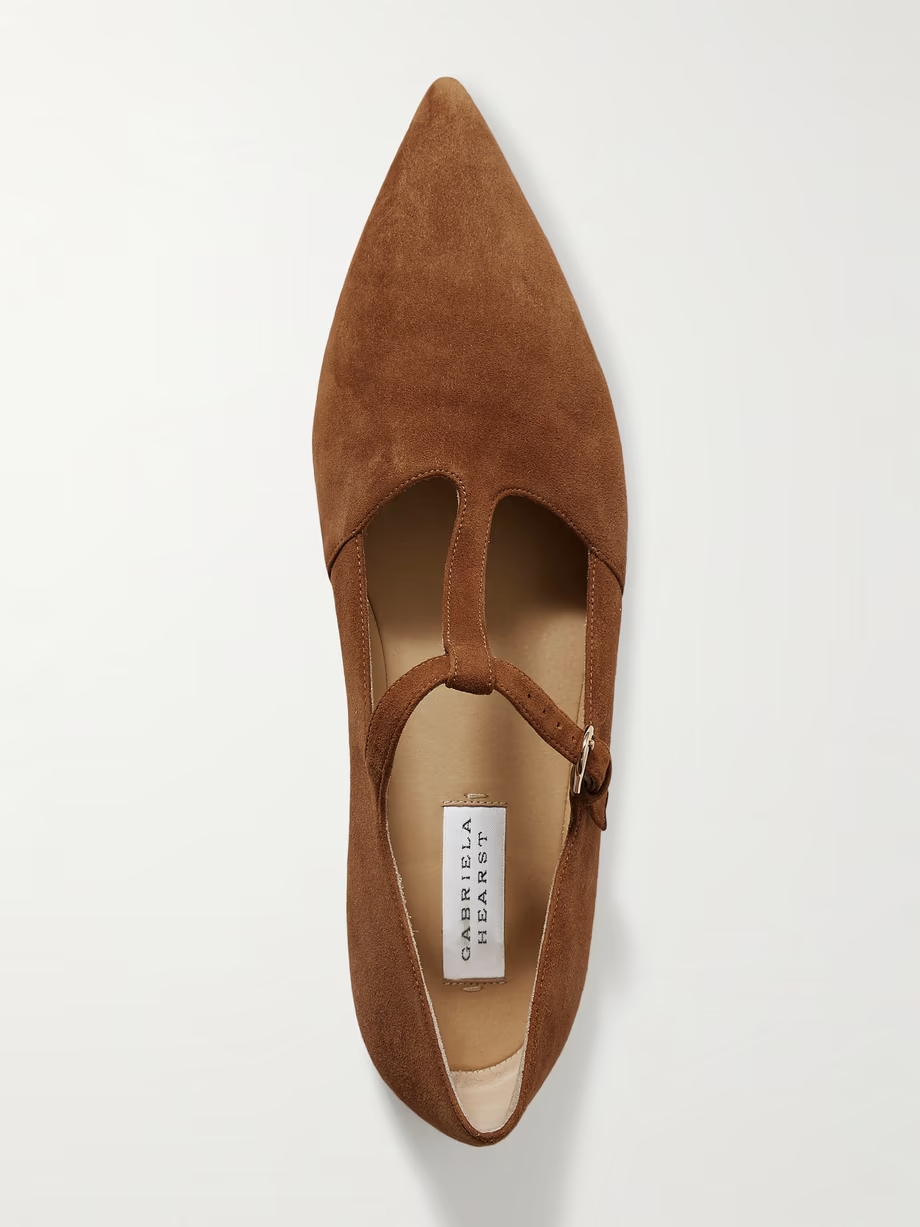 Lola Ballerina suede Mary Jane point-toe flats