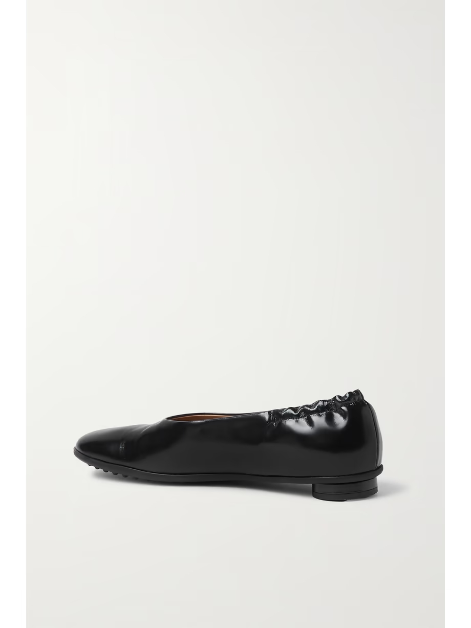 Atomic Ballerina glossed-leather ballet flats