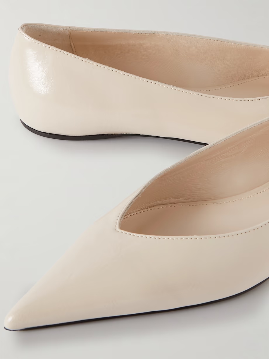 + NET SUSTAIN The Asymmetric Ballerina leather point-toe flats