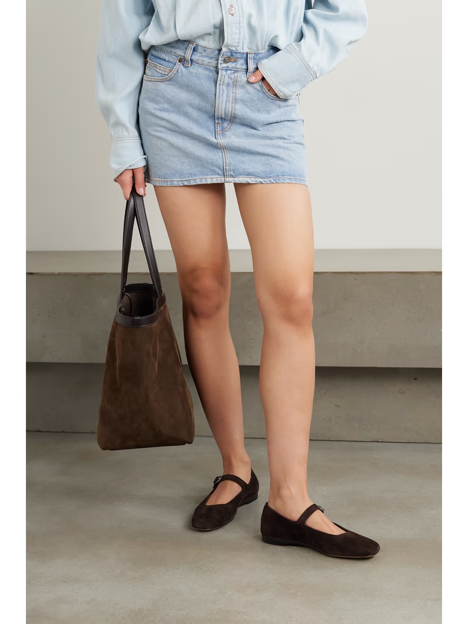 Suede Mary Jane ballet flats