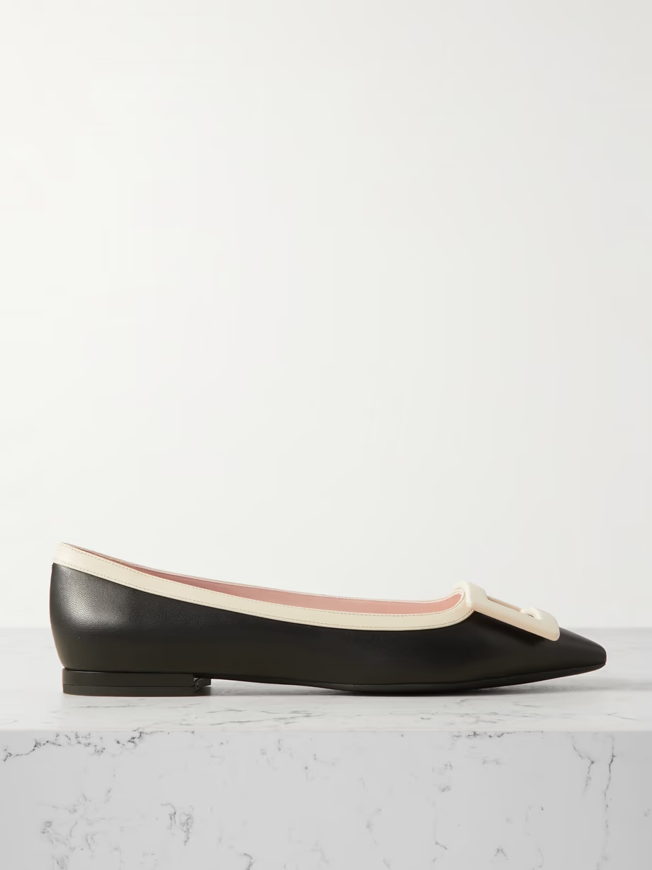 Gommettine buckled patent-leather ballet flats