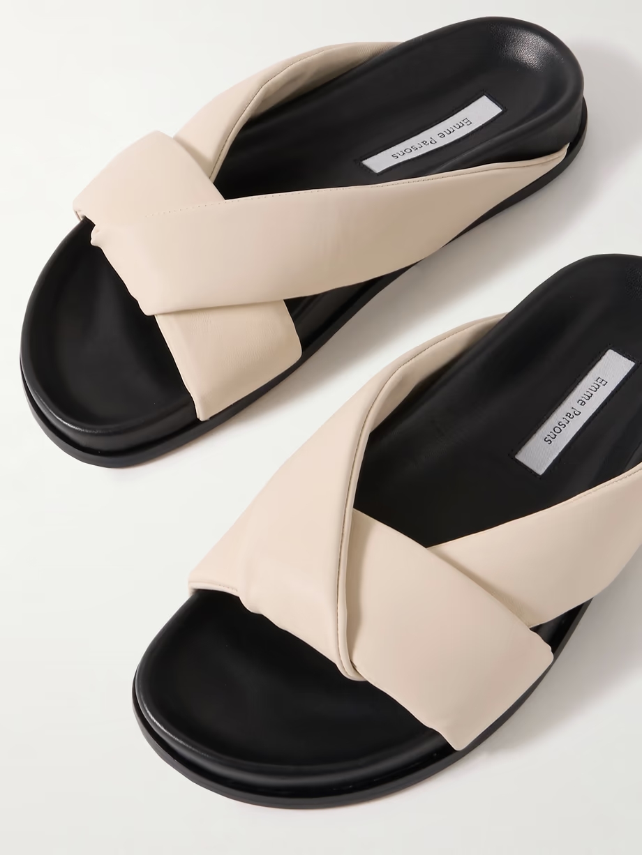 Leather slides