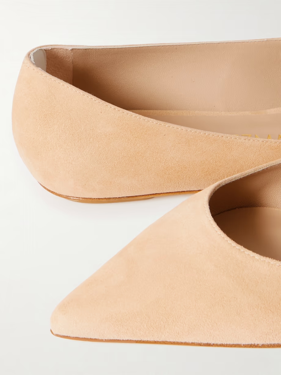 Emilia suede Mary Jane point-toe flats