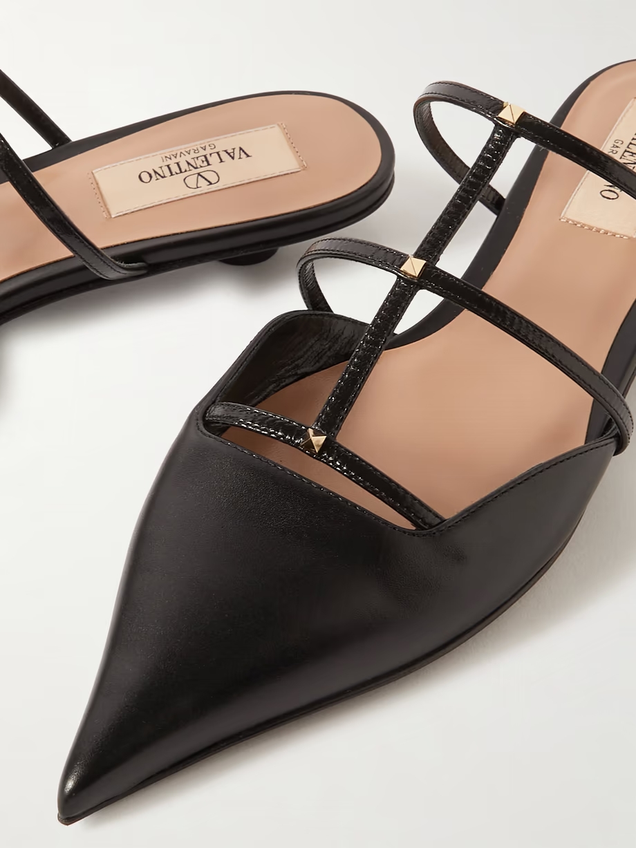 Rockstud 20 embellished leather mules