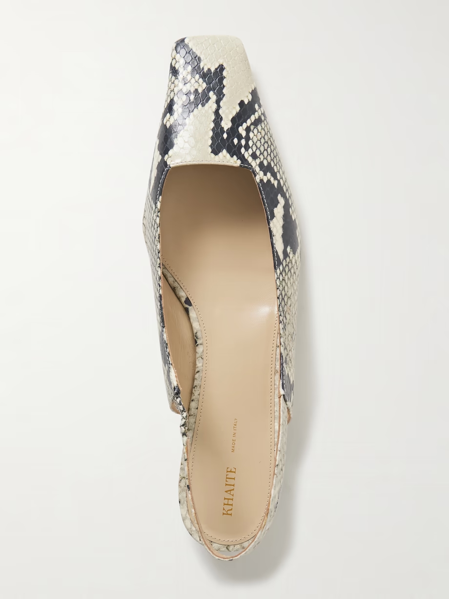 Colin snake-effect leather slingback pumps