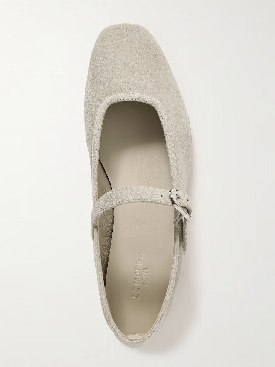 Suede Mary Jane ballet flats