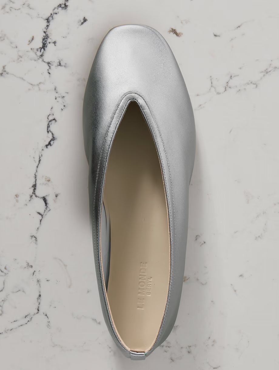 Luna metallic leather ballet flats