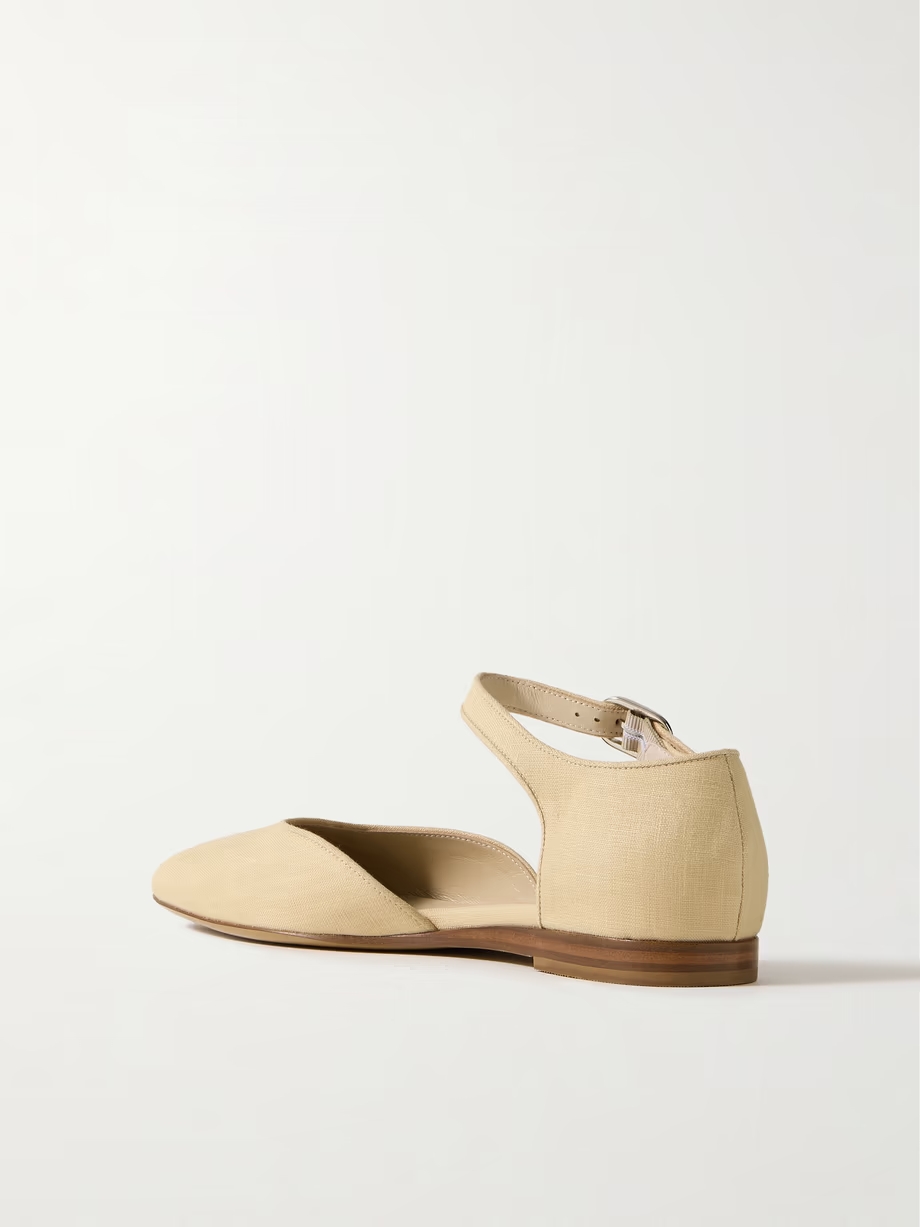 Linen Mary Jane ballet flats