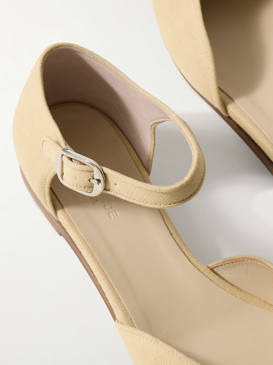 Linen Mary Jane ballet flats