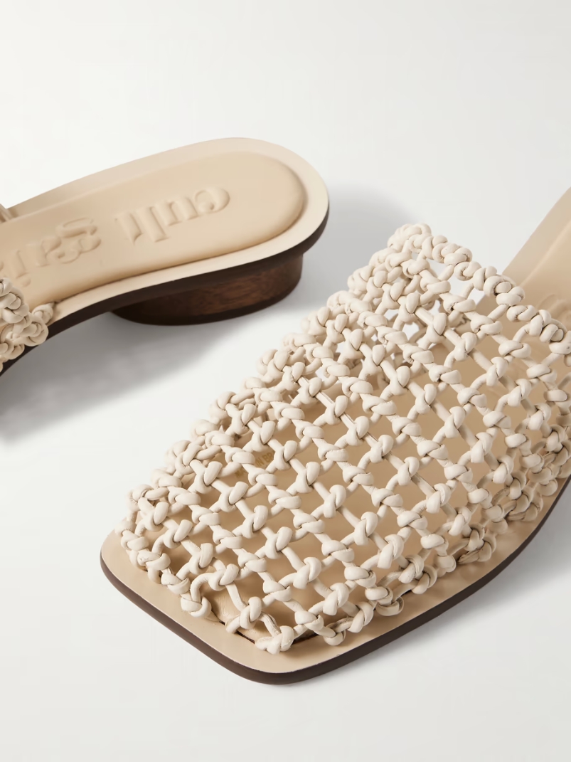 Merida woven leather mules