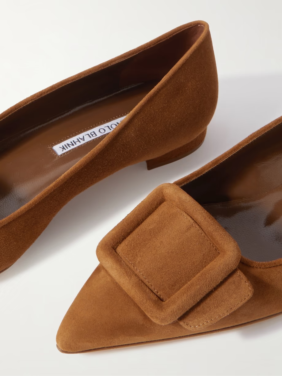 Maysale suede point-toe flats