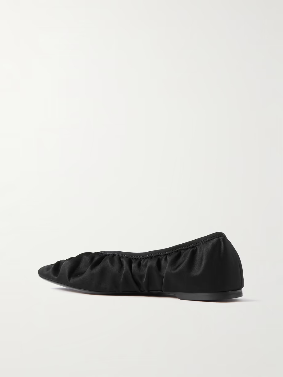 The Gathered satin ballet flats