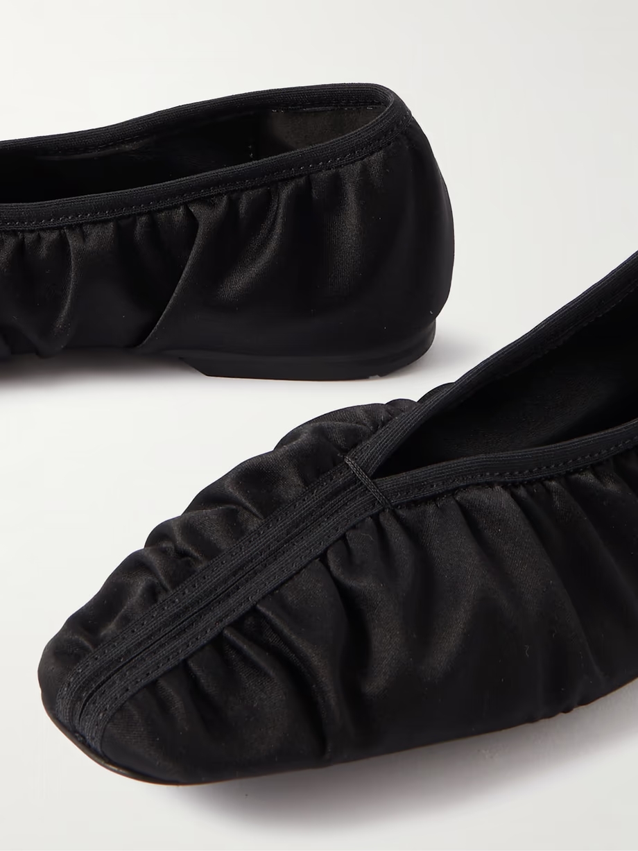 The Gathered satin ballet flats