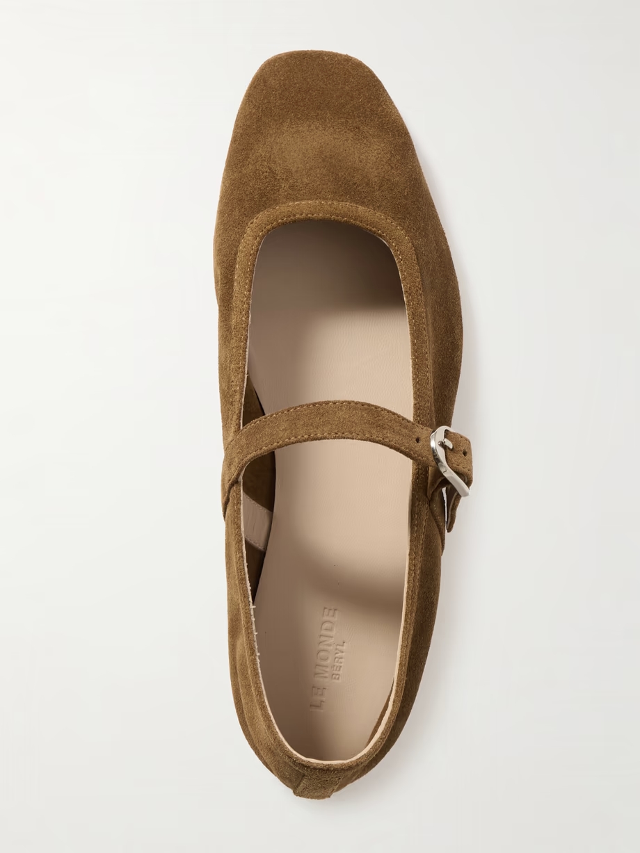 Suede Mary Jane ballet flats