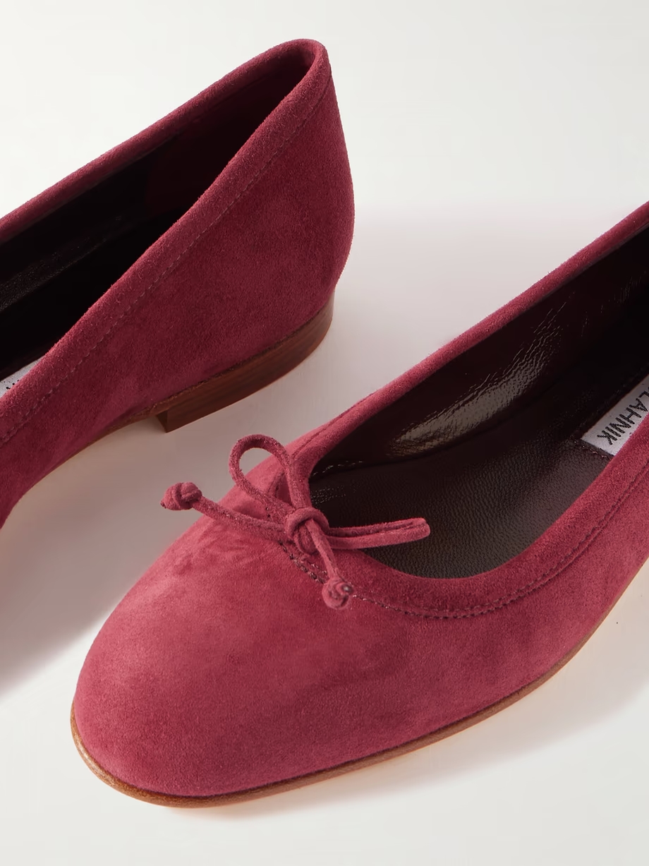 Veralli bow-detailed suede ballet flats