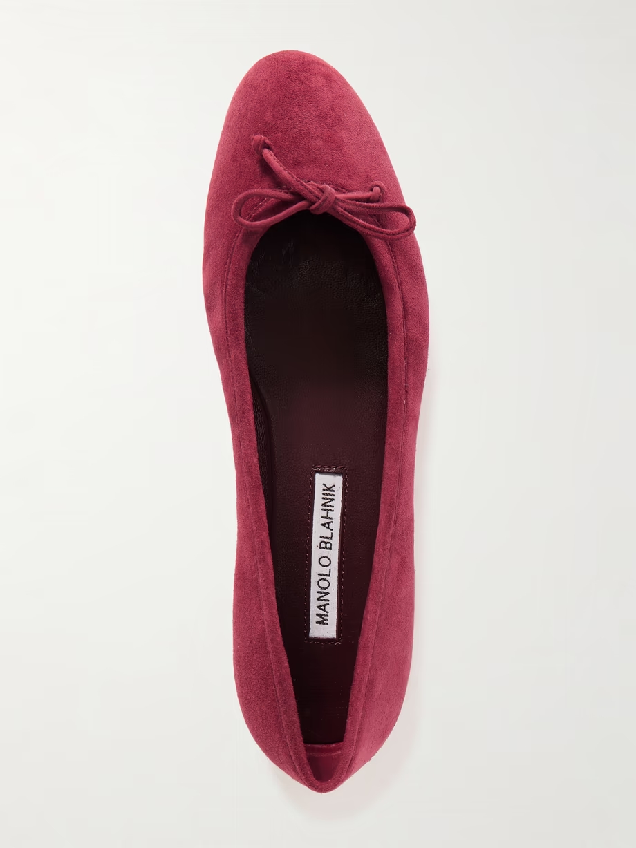 Veralli bow-detailed suede ballet flats