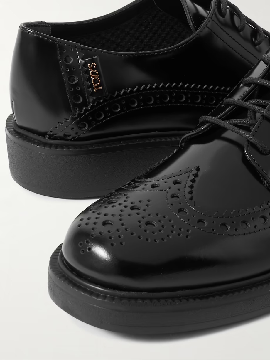 Embellished patent-leather brogues