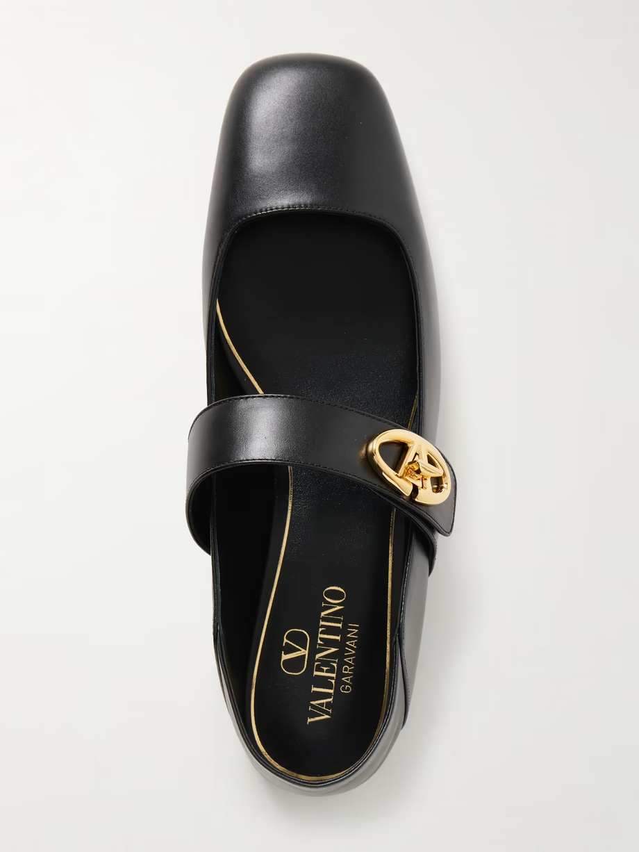 VLOGO Locker leather ballet flats