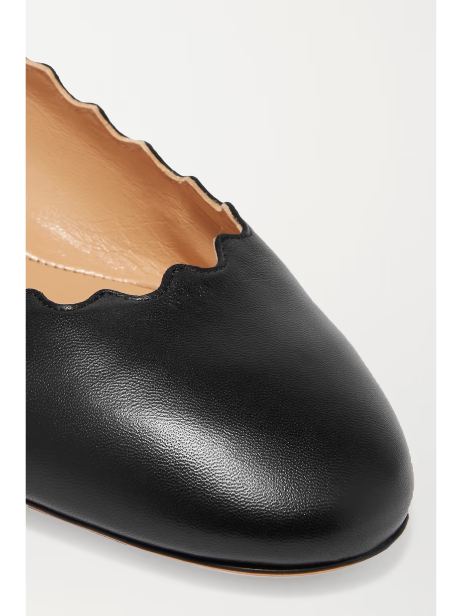 + NET SUSTAIN Lauren scalloped leather ballet flats